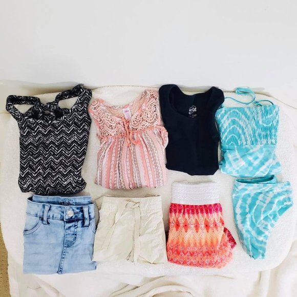 Girl sz 7/8 - 8 pc summer bundle Justice, Old Navy